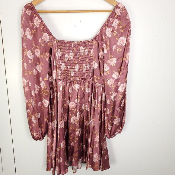 Altard State Dress Womens S Floral Smocked Back Silky Milkmaid Cottagecore - Picture 8 of 8